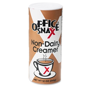 OfficeSnax Reclosable Canister Of Powder Non-Dairy Creamer, 12oz, 24/carton