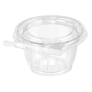 8 Oz 4.37 x 4.43 x 2.43" Tear Strip Clamshell Container 1/CS/272