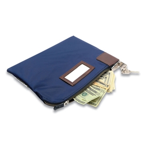 Key Lock Deposit Bag with 2 Keys, Vinyl, 1.2 x 11.2 x 8.7, Navy Blue