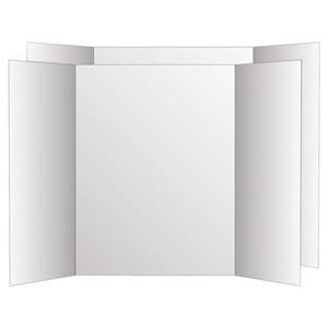 Eco Brites Two Cool Tri-Fold Poster Board, 36 X 48, White/white, 6/carton