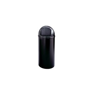 Marshal Round Trash Can With Lid, Black, 15 Gal 1/EA