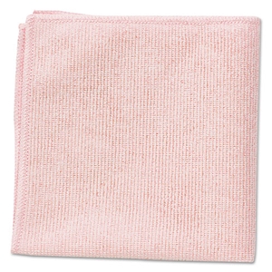RubbmdComm Microfiber Cleaning Cloths, 16 X 16, Pink, 24/pack
