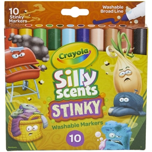 Fine Point Markers Crayola Silly Scents Scented Washable Markers 10 Count NEW 