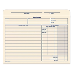 TOPS Job Folder, Straight Tabs, Letter Size, Manila, 20/Pack