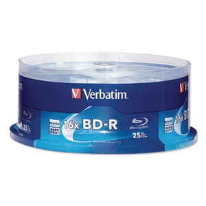 Verbatim Bd-R Blu-Ray Disc, 25 Gb, 16x, White, 25/pack