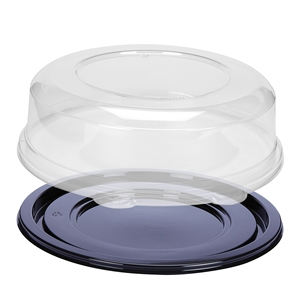 PET Cheesecake Container, Black; Clear, 10" x 3.7", 1/CS/50 50/50