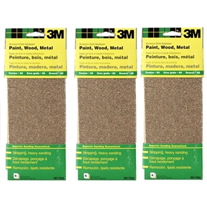 3-2/3-Inch by 9-Inch 3M 9017 General Purpose Sandpaper Sheets Coarse Grit 