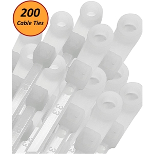 100 USA Tough Ties 8" inch 50lb SCREW MOUNT Wire Ties Cable Zip Tie Wraps White 