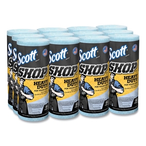 Scott Pro Shop Towels, Heavy Duty, 1-Ply, 10.4 x 11, Blue, 12 Rolls/Carton