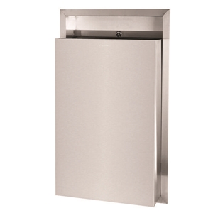 Stainless Steel Recessed 12 Gal Leak-Proof Waste Receptacle, Brushed Stainless Steel