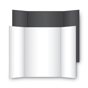 Eco Brites Two Cool Tri-Fold Poster Board, 36 X 48, Black/white, 6/carton