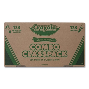 Crayola Crayons And Markers Combo Classpack, Eight Colors, 256/set