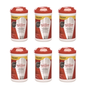 No-Rinse Sanitizing Multi-Surface Wipes, Unscented, White, 175/Container, 6/Carton