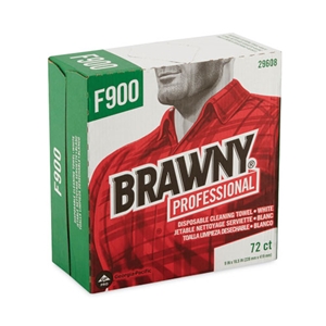 brawnypro FLAX 900 Heavy Duty Cloths, 9 x 16.5, White, 72/Box, 10 Box/Carton