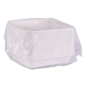 Vanguard Worldview Renewable and Compostable Sugarcane Take-Out Containers, 47 oz, 9 x 9 x 1.5, White, Sugarcane, 200/Carton