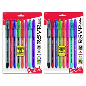 Pentel R.S.V.P. Ballpoint Stick Pen Violet Ink Medium Point 1 EA