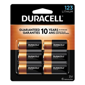 Duracell Specialty High-Power Lithium Batteries, 123, 3 V, 6/pack