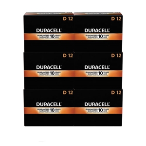 Duracell Coppertop Alkaline D Batteries, 72/carton
