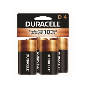 Duracell Coppertop Alkaline D Batteries, 4/pack