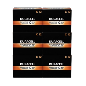 Duracell Coppertop Alkaline C Batteries, 72/carton