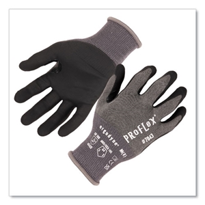 ergodyne ProFlex 7043 ANSI A4 Nitrile Coated CR Gloves, Gray, Large, 12 Pairs