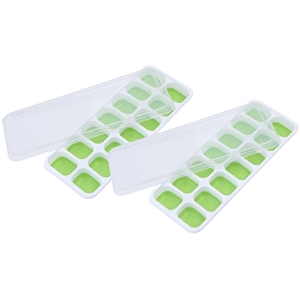Easy Release Plastic Ice Cube Tray Pack of 2 ~ Green 