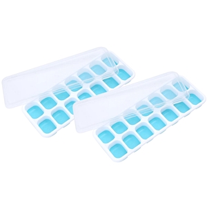 Details about   Silicone Ice Cube Trays w/ Lids Easy Release Flexible BPA Free Stackable Home 