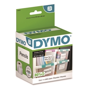 DYMO LabelWriter Address Labels, 1.25'' x 2.25'', White, 1,000 Labels/Roll