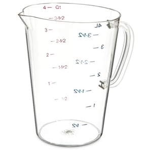 Carlisle Commercial Measuring Cup, 1 gal, Clear