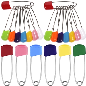 Grupotwan 2 Inch Long 50 Pcs Plastic Head Safety Pin Safety Locking Baby Cloth Diaper Nappy Pins 