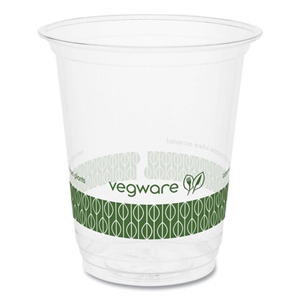 Vegware 76-Series Cold Cup, Compostable, 7 oz, Clear/Green, 1,000/Carton