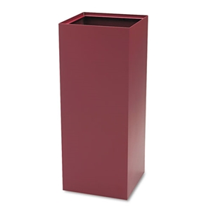Public Square Recycling Receptacles, Can Recycling, 37 gal, Steel, Burgundy