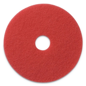 Buffing Pads, 13" Diameter, Red, 5/Carton