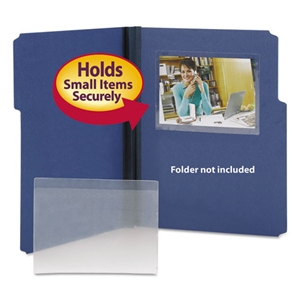 Smead Self-Adhesive Poly Pockets, Top Load, 6.25 x 4.56, Clear, 100/Box