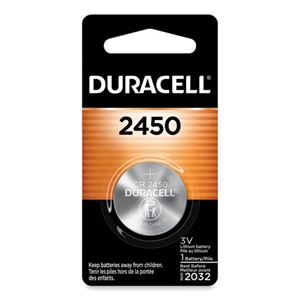 DURCEL Lithium Coin Batteries, 2450, 36/carton