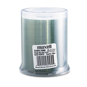 Cd-R Printable Recordable Disc, 700 Mb/80 Min, 48x, Spindle, Matte White, 100/pack