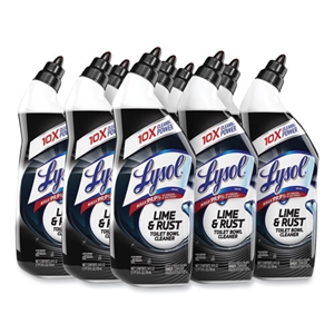 LYSOL Disinfectant Toilet Bowl Cleaner w/Lime/Rust Remover, Atlantic Fresh, 24 oz, 9/Carton